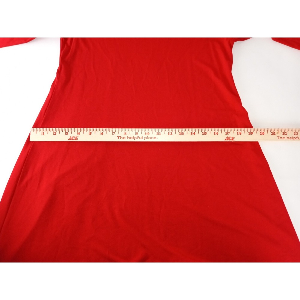 Eileen Fisher Women Shift Dress Red  Long Sleeve Round Neck Pullover XS - Picture 5 of 10